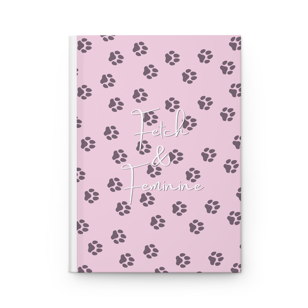 Pink Paw Print Hardcover Notebook for Dog Lovers