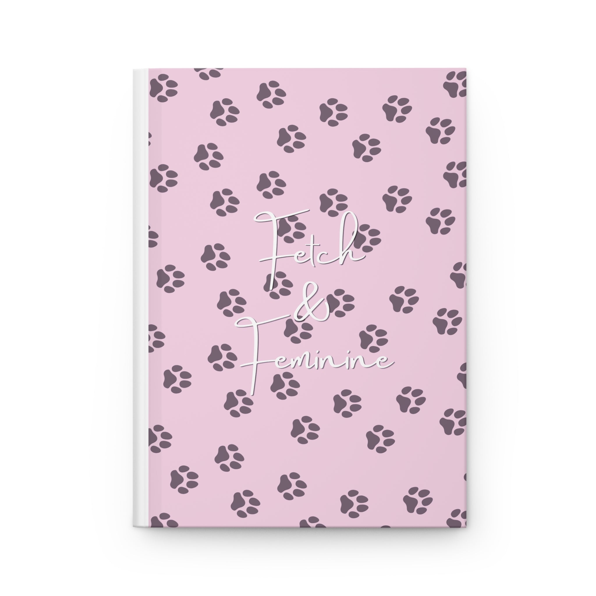 Pink Paw Print Hardcover Notebook for Dog Lovers