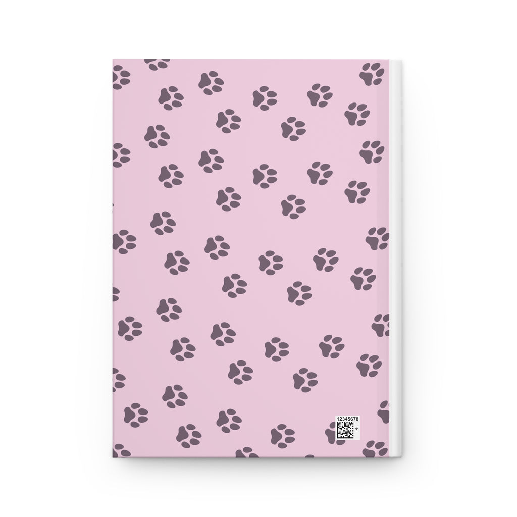 Pink Paw Print Hardcover Notebook for Dog Lovers