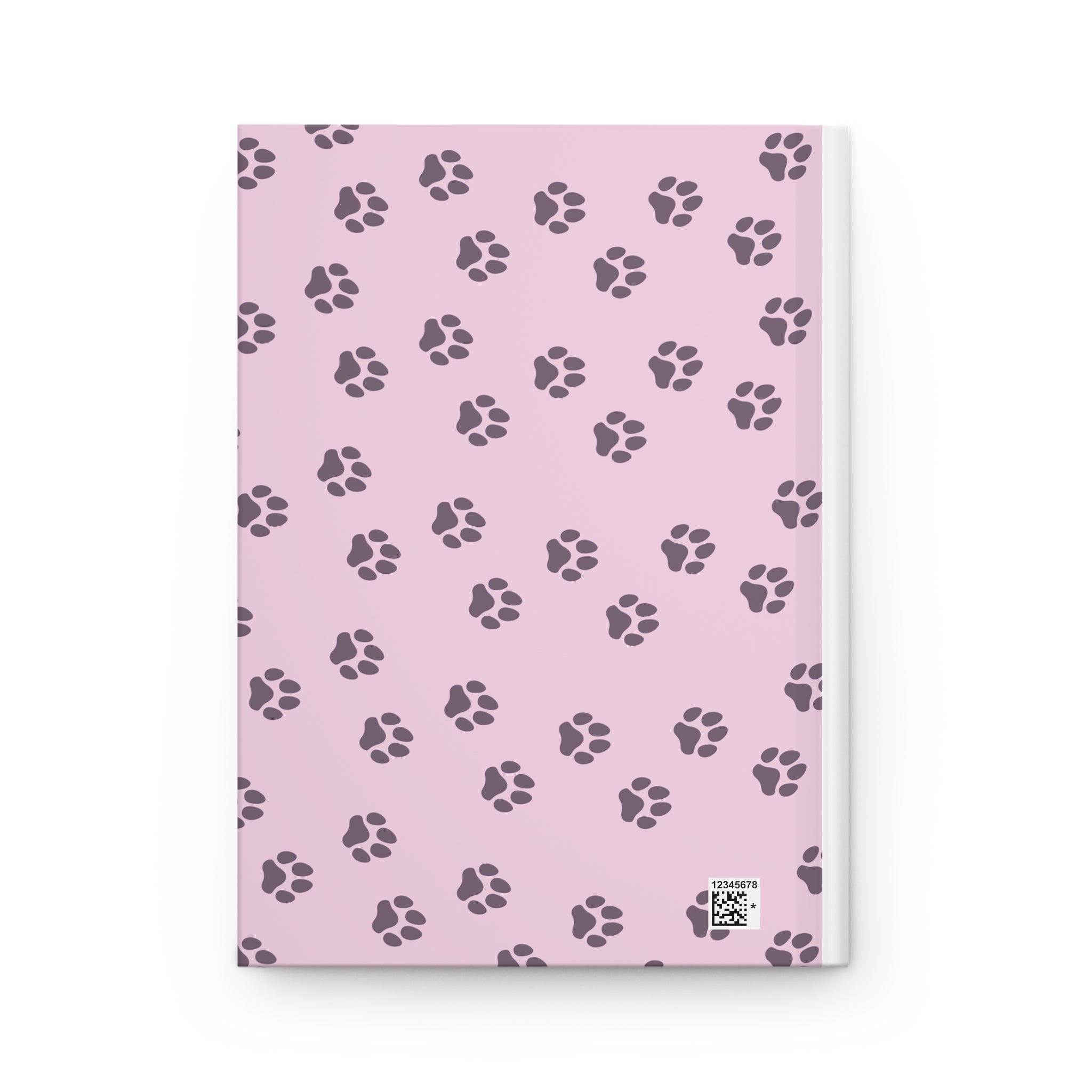 Pink Paw Print Hardcover Notebook for Dog Lovers