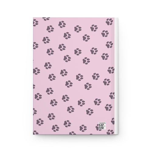 Pink Paw Print Hardcover Notebook for Dog Lovers