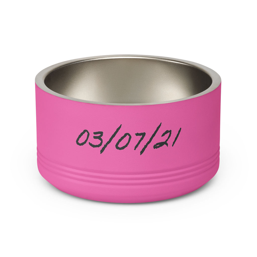 Personalized Pet Bowl - Custom Name & Date Stainless Steel 18oz